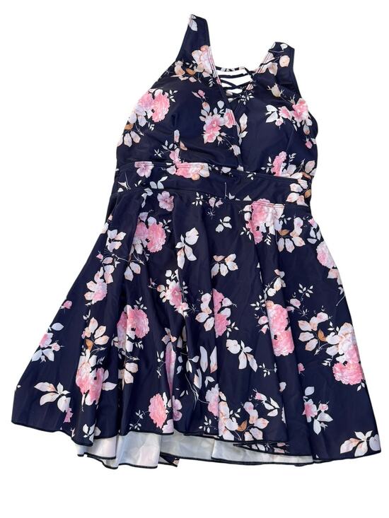 BloomChic Other - BloomChic Swim Top Womens 14-16 Blue Floral Tankini Wide Strap Padded #6938